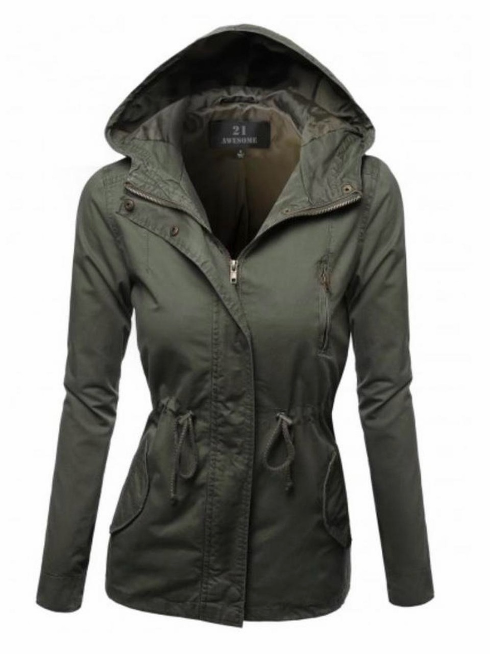 Women’s Hooded Anorak Jacket - Olive Green